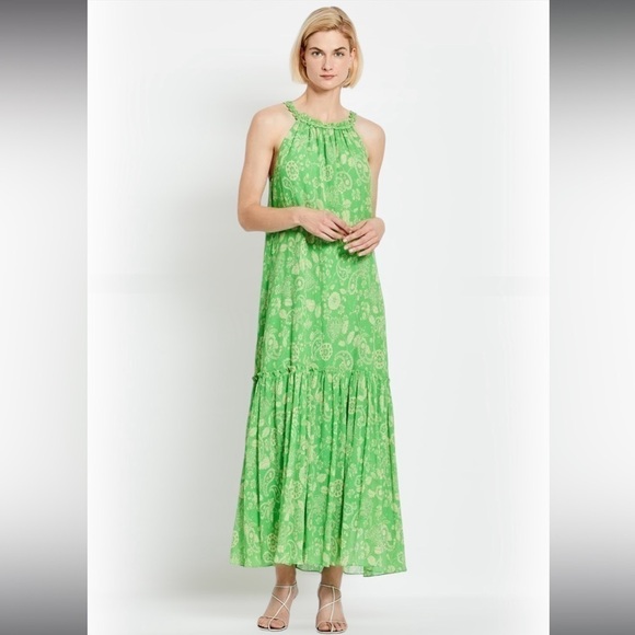 Nicholas MONICA DRESS - LEAF 60'S TONAL PAISLEYin Excellent Pre Loved Condition - Picture 1 of 7